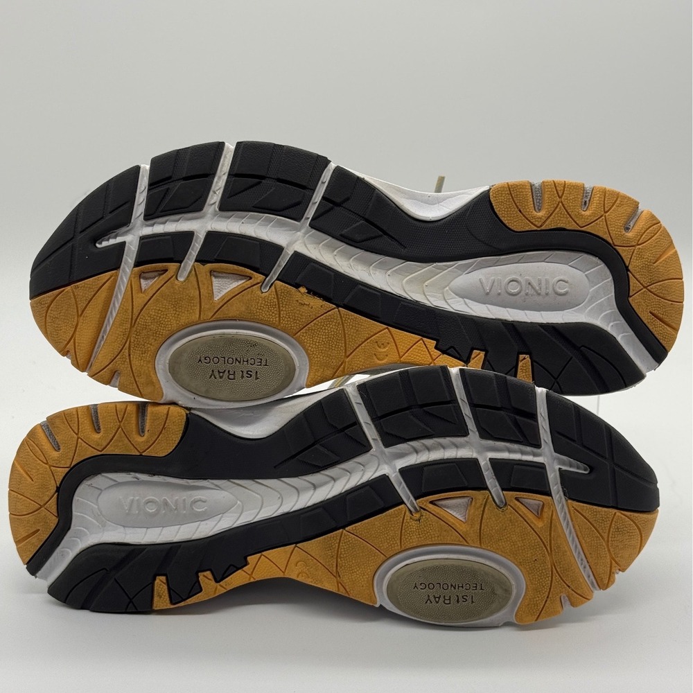 Vionic Tokyo Sneakers Women 7.5 Grey Yellow Mesh Walking Athletic Shoes - Picture 9 of 9